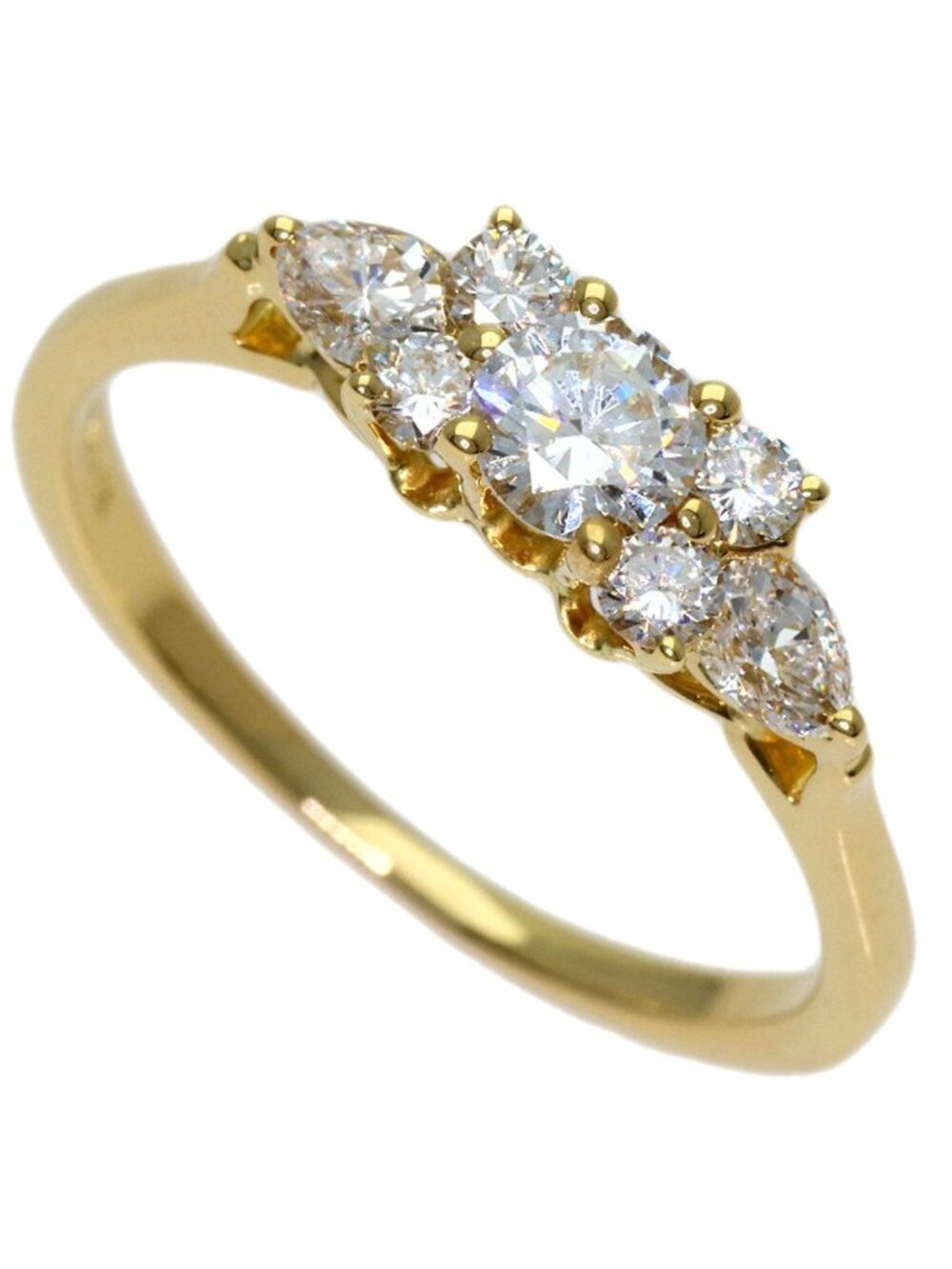 Tiffany & Co Seven Stone Diamond Ring 18k Yellow Gold